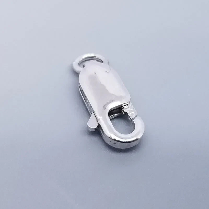 2pcs Real Pure Solid 925 Sterling Silver Lobster Clasp Hook Claw Buckle With Close Sealed Ring Connector Jewelry Findings