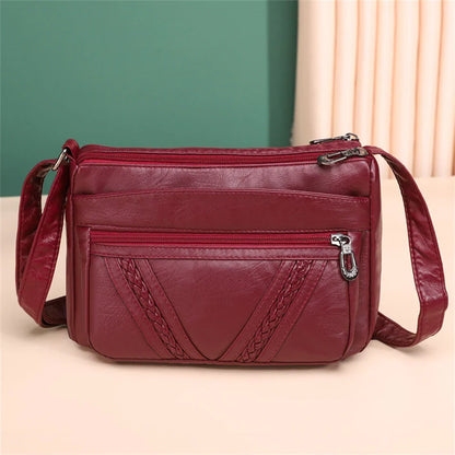 Fashion All-match Solid Color Messenger Bag High Capacity Womens Shoulder Bags 2021 New High Quality Pu Leather Women Handbag