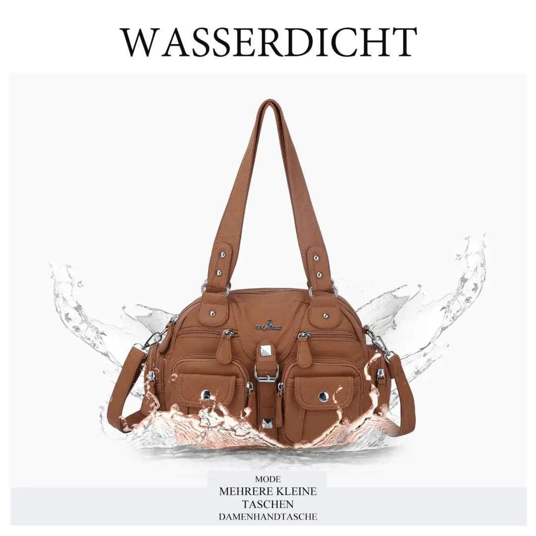 Women Small Handbags Satchel Top-handle Handbag PU Shoulder Bag 8”x11” Dumpling Pack Multi-pockets Shoulder Bag