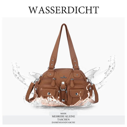 Women Small Handbags Satchel Top-handle Handbag PU Shoulder Bag 8”x11” Dumpling Pack Multi-pockets Shoulder Bag