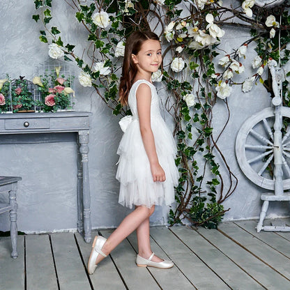 Summer Princess Dresses for Girl Lace Tulle Party Wedding Dress With Sash Baby Clothes 1-6Y E1953