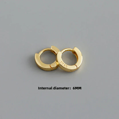 925 Sterling Silver Minimalist Punk Rock Circle Hoop Earrings for Women Men Goth Piercing Ear Buckle Charm Fine Jewelry