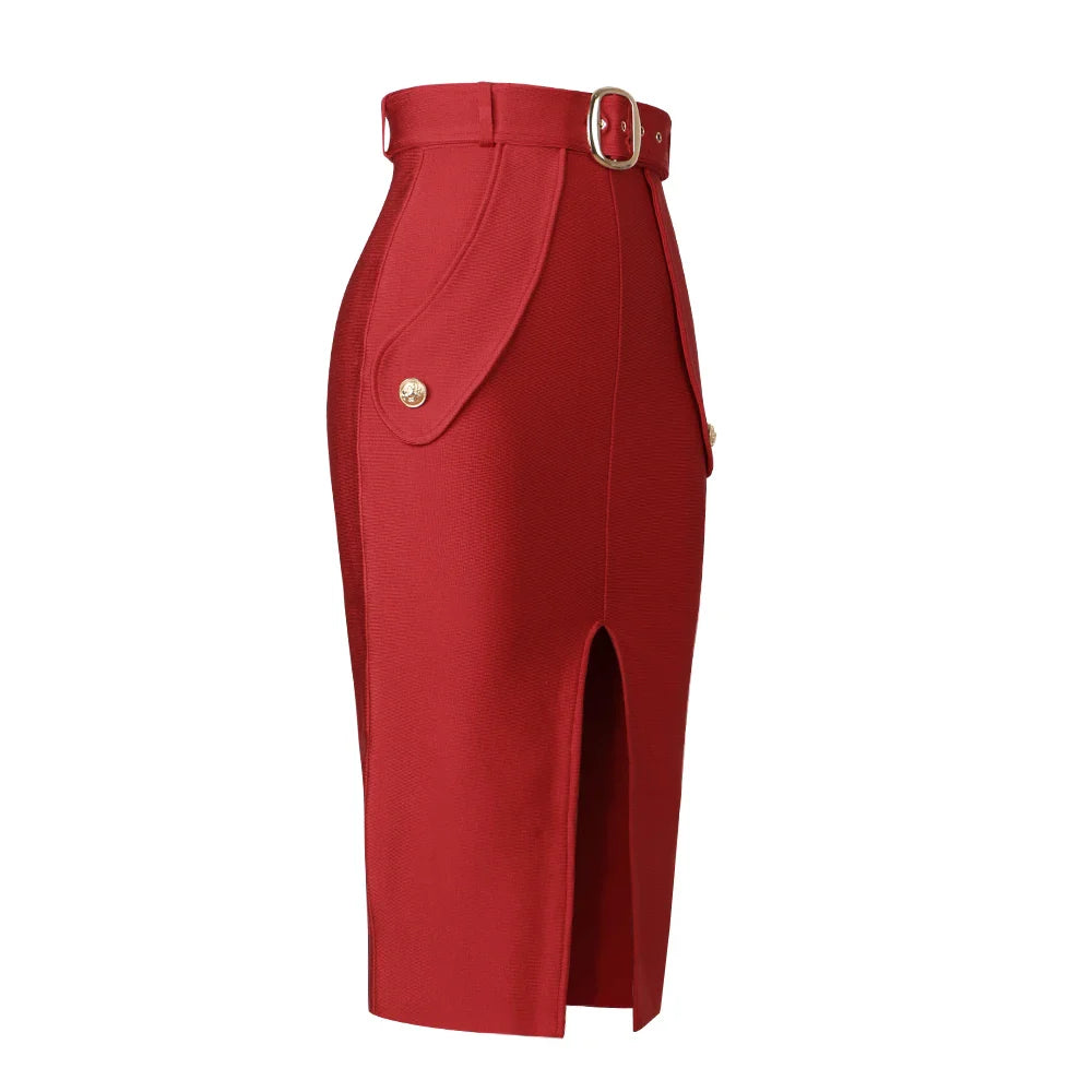 Sexy Bodycon Women's High Waist Bandage Skirt Knee Length Midi Pencil Office Party Club Elegant Skirts Clothing