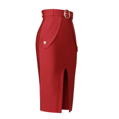 Sexy Bodycon Women's High Waist Bandage Skirt Knee Length Midi Pencil Office Party Club Elegant Skirts Clothing