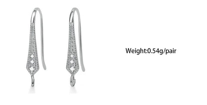 TrustDavis Real 925 Sterling Silver Fashion Dazzling CZ Opening Handmade Ear Hook Earring DIY Accessories Fine Jewelry HY365