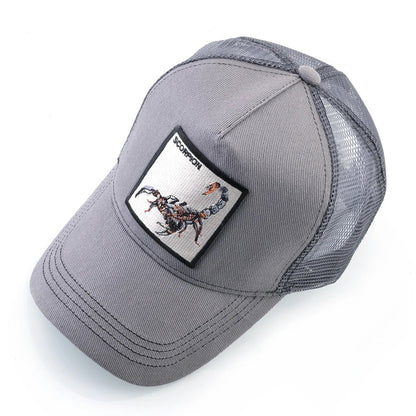 Streetwear Trucker Caps With Scorpion Patch Men's Snapback Hip Hop Baseball Cap For Women Four Seasons Fashion Casquette Hats