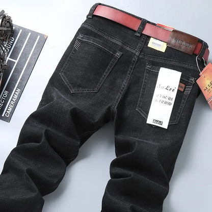 Brand  Casual Cotton Washed Clothing Jeans Masculino Jean Homme Pants Large Size Jeans Men Stretch Slim Denim Long
