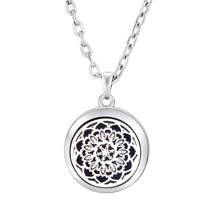 New Stainless Steel Fashion Tree Of Life  Aromatherapy Necklace Essential Oil Diffuser Perfume Locket Pendant Women Jewelry Gift