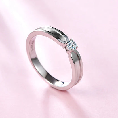 Solid 925 Sterling Silver Wedding Bands Ring for Women Men Jewelry VVS1 Moissanite Engagement Ring Couple Anniversary