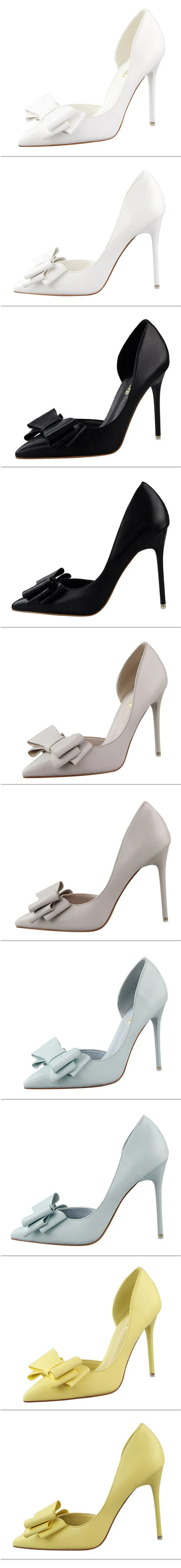 Shoes Bow-knot Woman Pumps Stiletto 10.5 Cm Women Basic Pump Pointed Toe Classic Pumps Sexy High Heels Women Shoes 2026