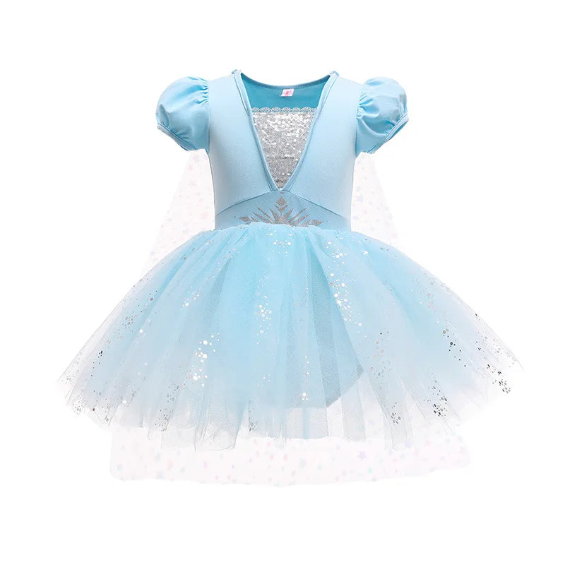 Round Yuan Girl Ballet Practice Dress Party Fancy TUTU Dress Elsa Anna Belle Alice Colorful Clothes Baby Girl Party Costumes