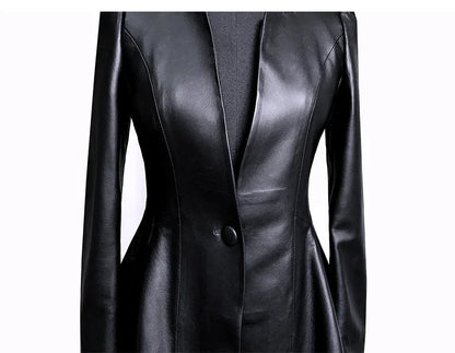 Lautaro Autumn Black Slim Soft Pu Leather Jacket Women Deep V Neck Long Puff Sleeve Elegant Luxury Skirted Blazer Fashion 2021