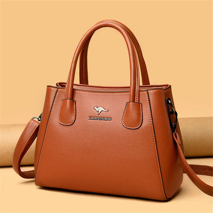 2 Layers Leather Luxury Handbags Women Bags Designer Handbags High Quality Small Casual Tote Bags For Women Shoulder Bag Winter