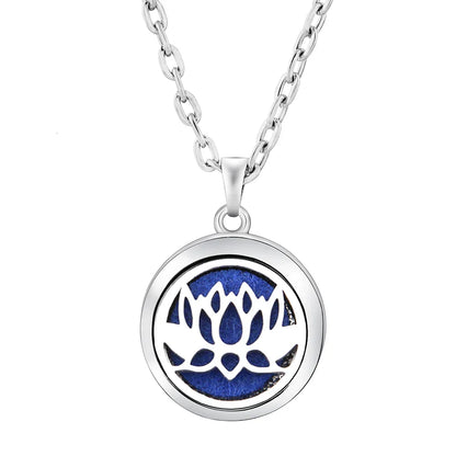 New Stainless Steel Fashion Tree Of Life  Aromatherapy Necklace Essential Oil Diffuser Perfume Locket Pendant Women Jewelry Gift