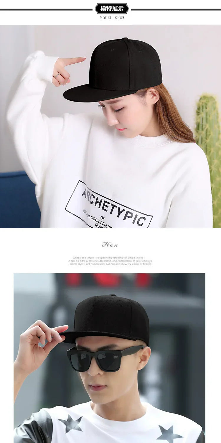 Man Plus Size Baseball Caps Adult Flat Peak Hip Hop Fitted Hat Men Women Large Size Snapback Cap size 6 3/4 to size 8