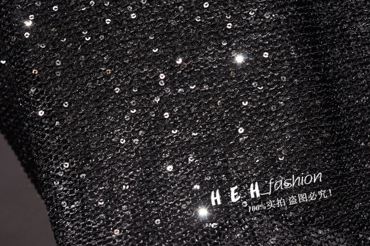 Sexy Shiny Gold Silver Knitted Tank Tops Women Bling Bling Sequined Tassels Knitted Vest  All Neon Store Clothes  Korean
