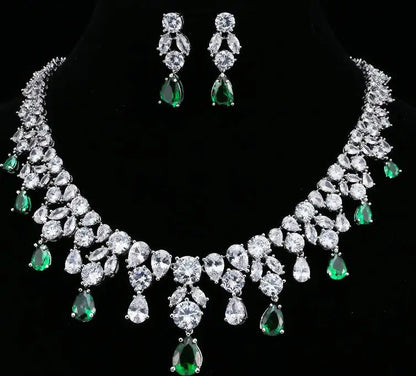 Jewelry Set For Woman Long Necklace Pendant Crystal Earrings Wedding Beads Fashion Jewelry Gift