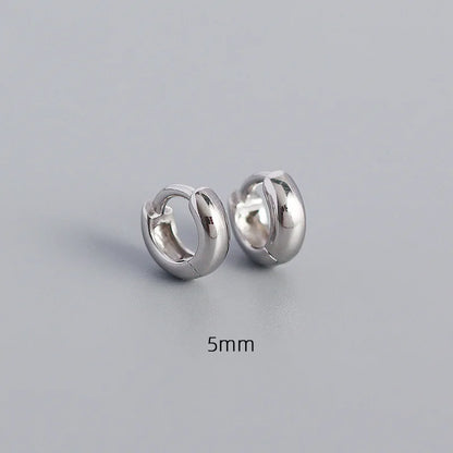 925 Sterling Silver Minimalism Punk Rock Wide Hoop Earrings for Women Men Fashion Gothic Bohe Huggie Ear Buckle Jewelry