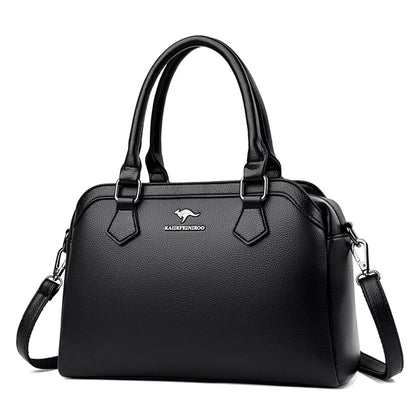 Multi-pocket Handbag Purses Genuine Cowhide Leather Shoulder Bag Luxury Designer Crossbody Messenger Sac Elegant Tote for Women