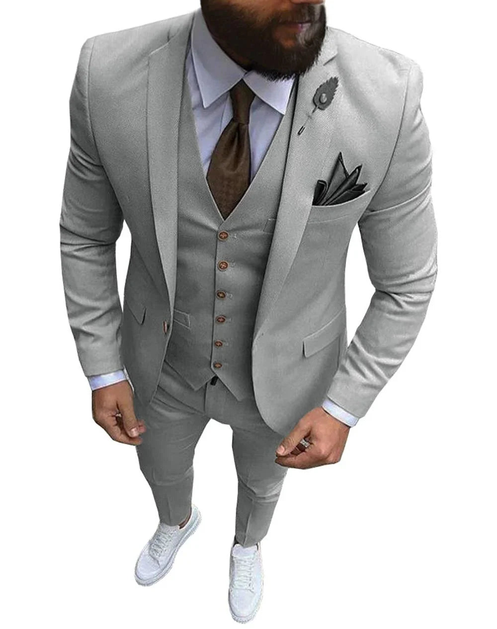 Ternos Masculinos de Baile Smoking Slim Fit 3 Peças Ternos de Casamento para Noivos