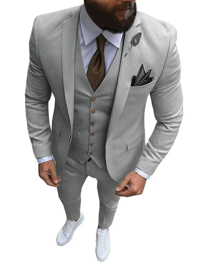 Ternos Masculinos de Baile Smoking Slim Fit 3 Peças Ternos de Casamento para Noivos