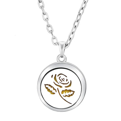 New Stainless Steel Fashion Tree Of Life  Aromatherapy Necklace Essential Oil Diffuser Perfume Locket Pendant Women Jewelry Gift