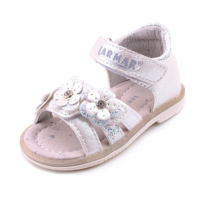 2023 Summer Kids Sandals for Girls Baby Sandals Soft Leather Flowers Princess Girls Shoes Children Beach Sandals Toddler Shoes