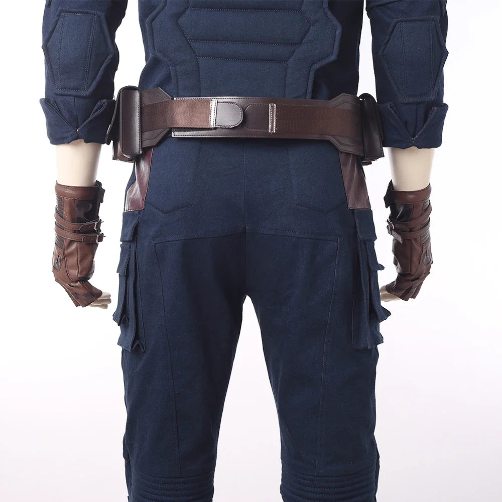 Movie Infinity War Superhero Captain Steve Rogers Cosplay Costume Men Outfit for Adult Men Halloween Uniforms Free Custom Made