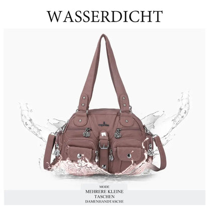 Women Small Handbags Satchel Top-handle Handbag PU Shoulder Bag 8”x11” Dumpling Pack Multi-pockets Shoulder Bag