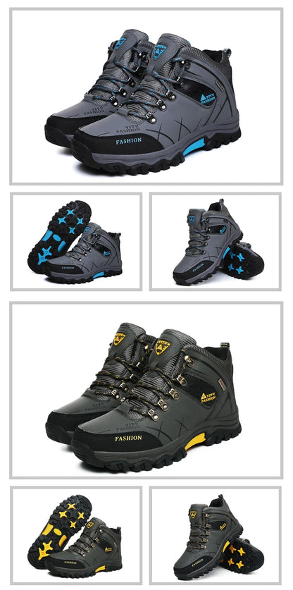 Men Winter Snow Boots Waterproof Leather Sneakers Super  Warm Men's Boots Outdoor Male Hiking Boots Work Shoes Size 39-47