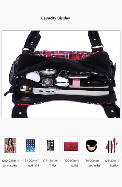 Women Handhag Designers Luxury Hand bags Fashion Women Plaid Shoulder Bags Female Top-handle Bags Large Purse Hobos
