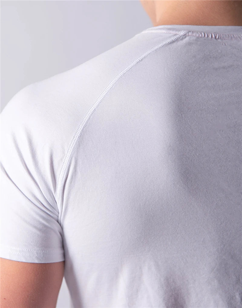 JP&UK Men T-shirt Short Sleeve Cotton Casual Gym Fitness T shirt Bodybuilding Workout Print Tees Tops Male LYFT Brand Clothing