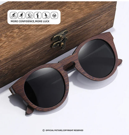 Desgin Spring New Style 100% Bamboo Polarized Sunglasses Men Women Fashion Glasses UV400 paper Box 8240