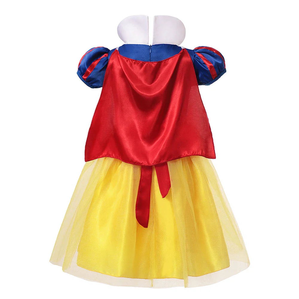 2026 Purim Snow White Dress Costume for Girls Childrens Carnival Christmas Party Princess Kids Birthday Clothes With Cloak Wig