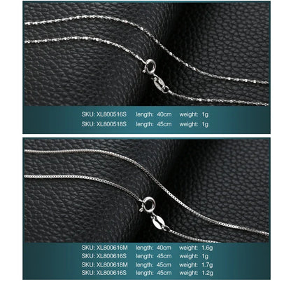 Genuine 100% 925 Sterling Silver Necklace Ingot Twisted Trace Belcher Snake Bar Singapore Box Chain Necklace Women