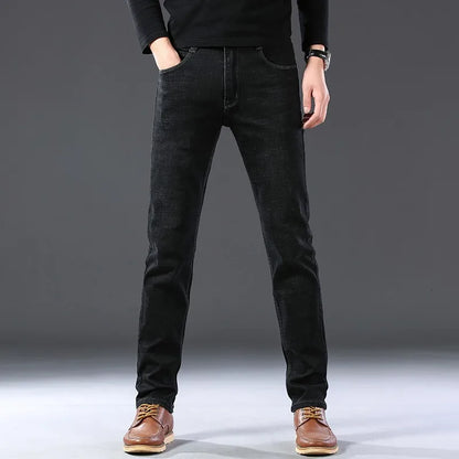 Brand  Casual Cotton Washed Clothing Jeans Masculino Jean Homme Pants Large Size Jeans Men Stretch Slim Denim Long