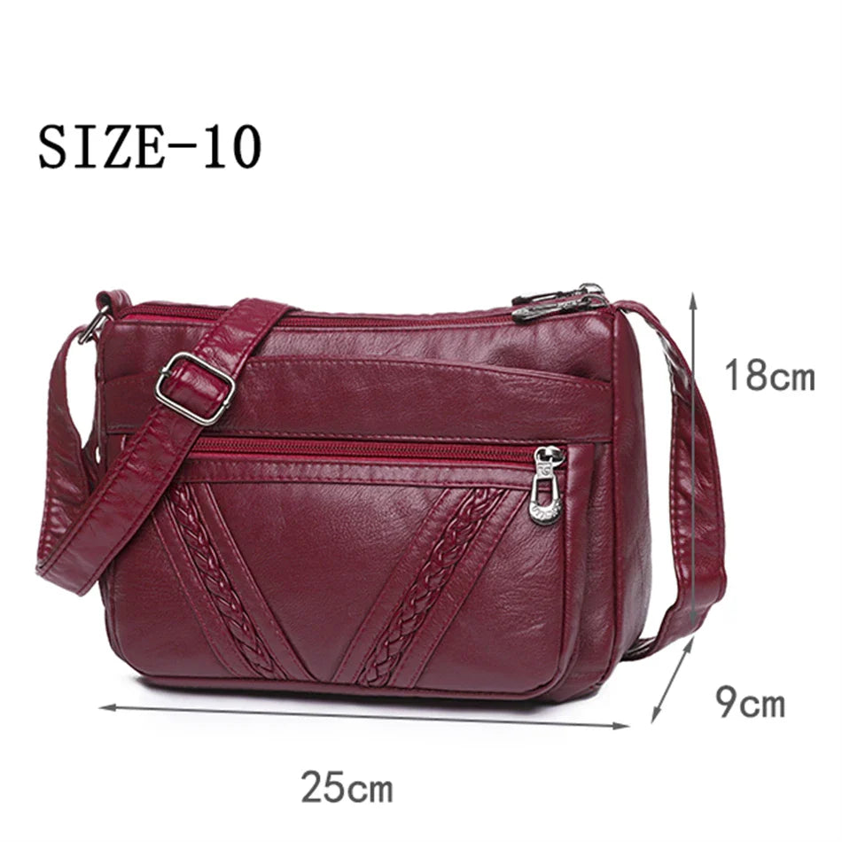 Fashion All-match Solid Color Messenger Bag High Capacity Womens Shoulder Bags 2021 New High Quality Pu Leather Women Handbag