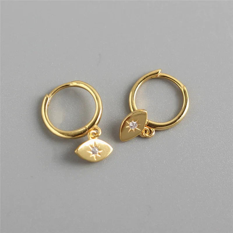 Real 100% 925 Sterling Silver Punk Hip-Hop Link Chain Gothic Studs Earrings for Fashion Women Jewelry Accessories 2022