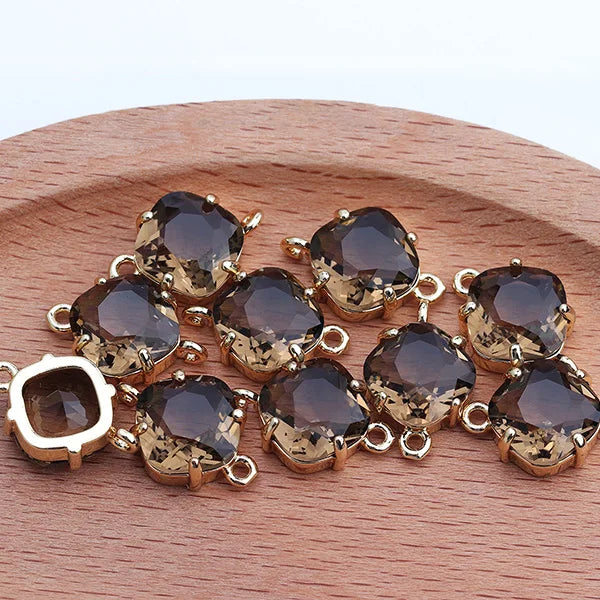 10pcs/lot,M438,jewelry accessories,diy bracelet,copper metal,hand made,glass pendant,charms,jewelry making,diy earring