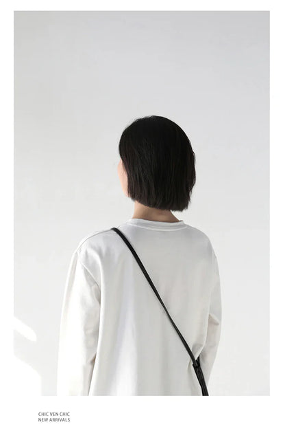 Spring Autumn Women's Solid Color Loose Long Sleeve T-shirt O-neck Basic Top Bottomed Shirt Casual  Tshirt Woman Female