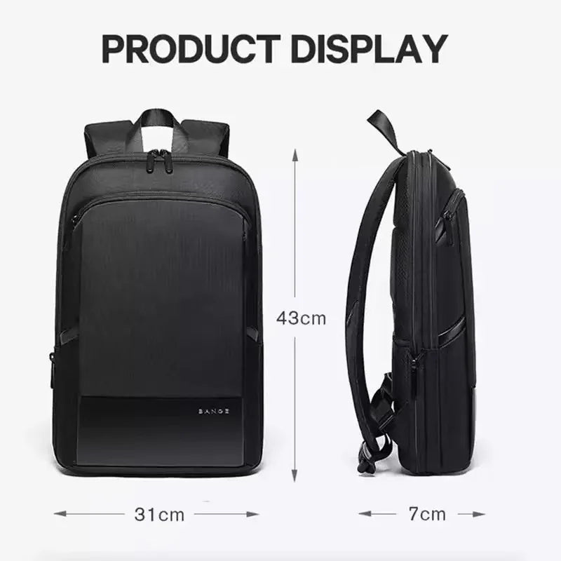 Slim Men Business Expandable Waterproof 15.6" Laptop Backpack Fashion Male Travel Light Scalable Shoulder Bags for Men