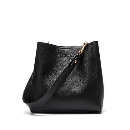 Genuine Leather Casual Shopper Shoulder Bag Commuter Large Bucket Handbag Simple High Quality Women Tote Underarm Bags