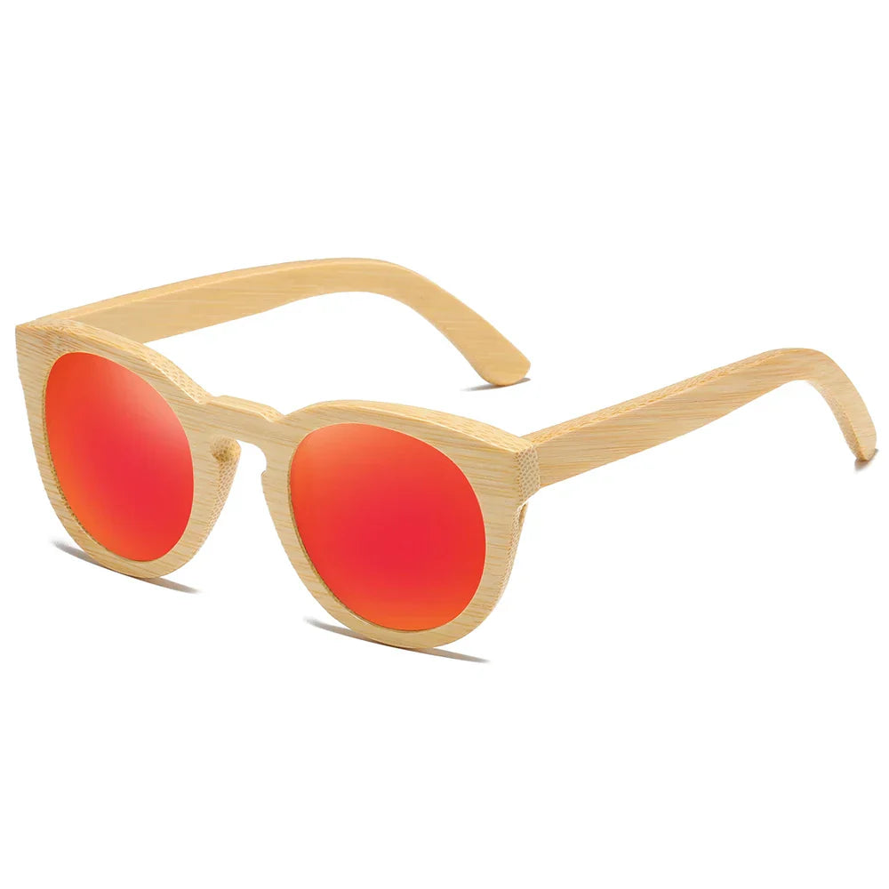 Women Bamboo Sunglasses With Polarized Mirror Lenses Of Bamboo Wood Sunglasses With Gift paper box 824