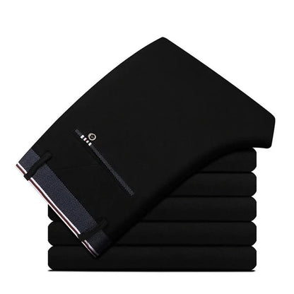 Men's Spring Autumn New Fashion Business Casual Long Pants Suit Pants Male Elastic Straight Formal Trousers Plus Big Size 28-40