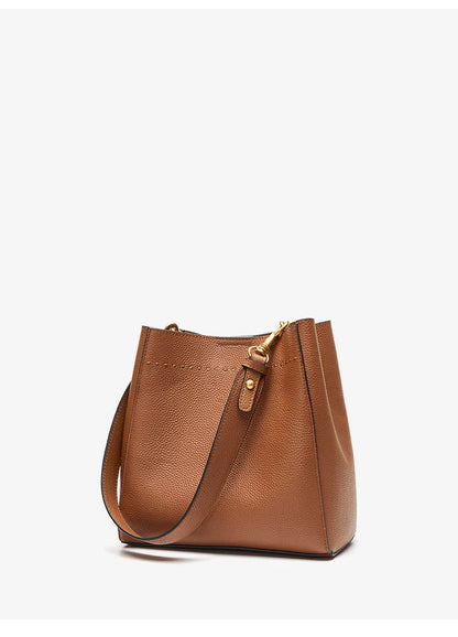 Genuine Leather Casual Shopper Shoulder Bag Commuter Large Bucket Handbag Simple High Quality Women Tote Underarm Bags