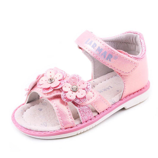 2023 Summer Kids Sandals for Girls Baby Sandals Soft Leather Flowers Princess Girls Shoes Children Beach Sandals Toddler Shoes