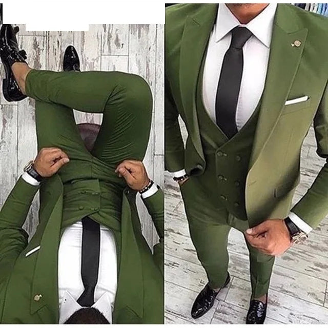 Ternos Masculinos de Baile Smoking Slim Fit 3 Peças Ternos de Casamento para Noivos