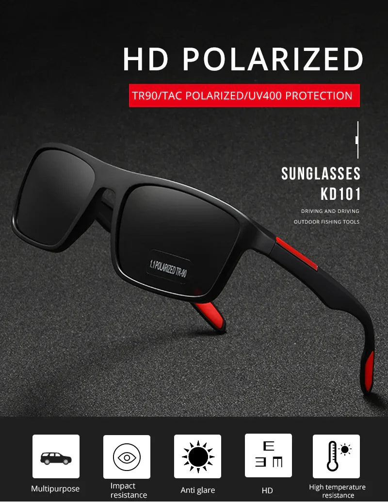 Rectangular Ultra Light Sports Sunglasses Men Polarized TAC 1.1mm Thickness Lens Driving Sun Glasses Women Cat.3