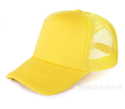 Free Custom Brand LOGO Text Design Personality DIY Trucker Hat AD Baseball Cap Men Women Blank Mesh Adjustable Hat