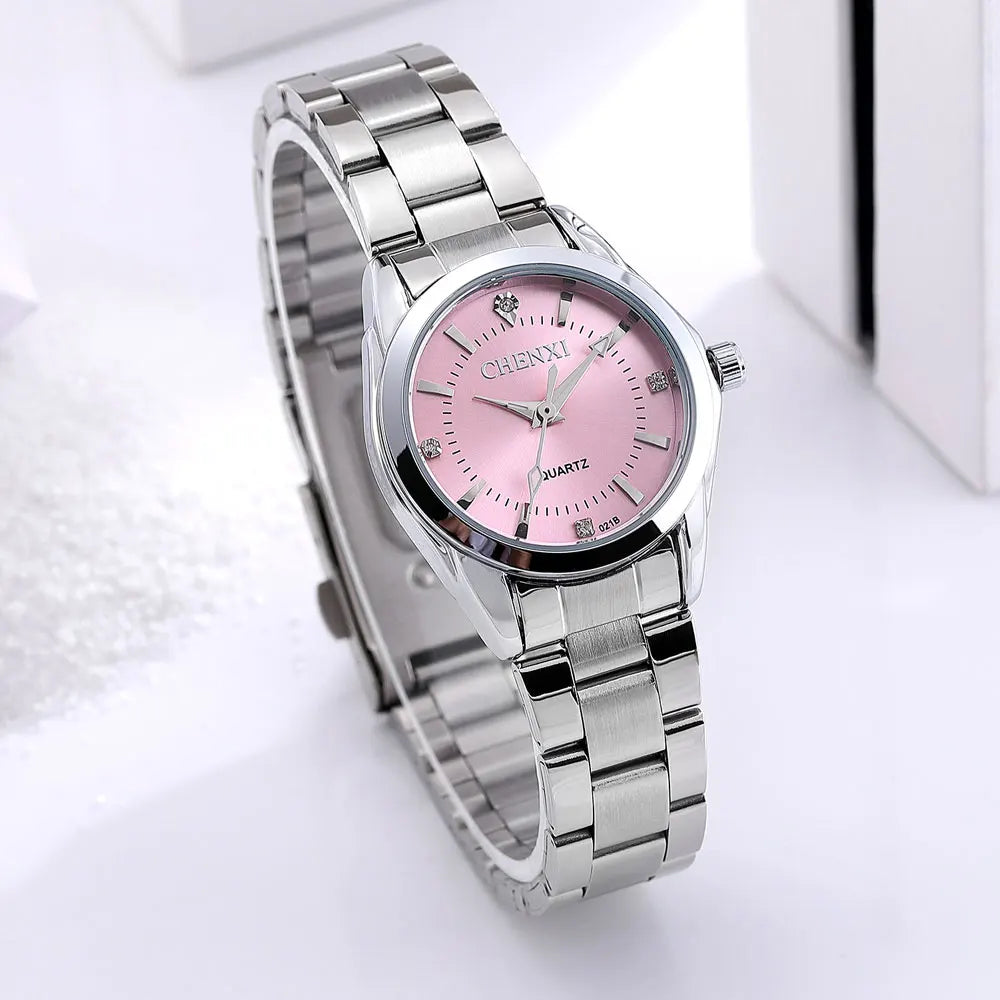 6 Colors Watch Luxury Women's Casual Watches Waterproof Watch Women Fashion Dress Rhinestone WristWatch CX021B